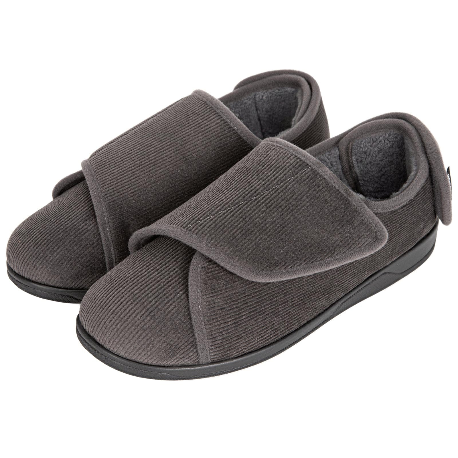 HomeTop Men's Adjustable Memory Foam Slippers Orthopedic Extra Wide Shoes For Diabetic Edema Swollen Feet 118 1997715