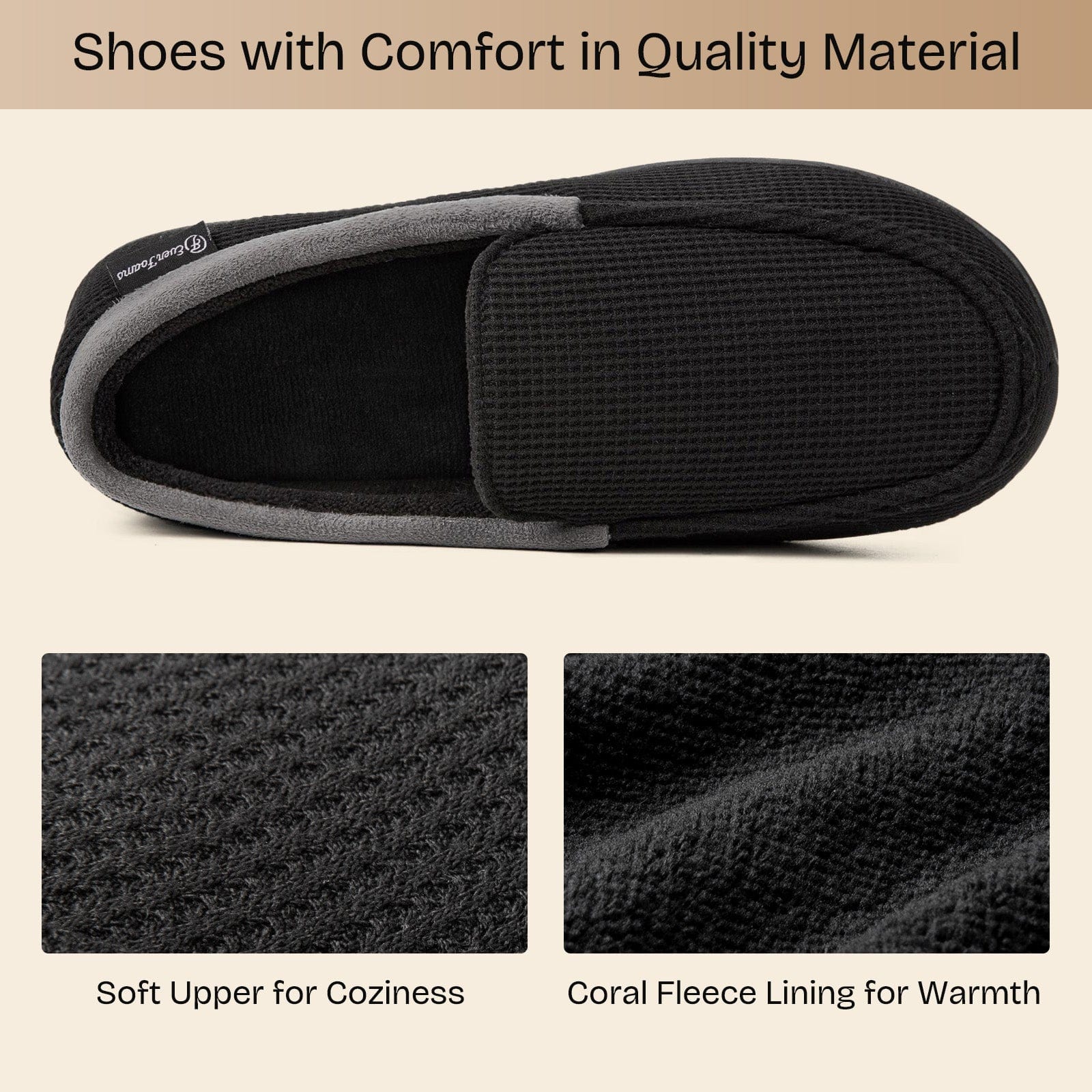 Men's Comfort Memory Foam Moccasin Slippers