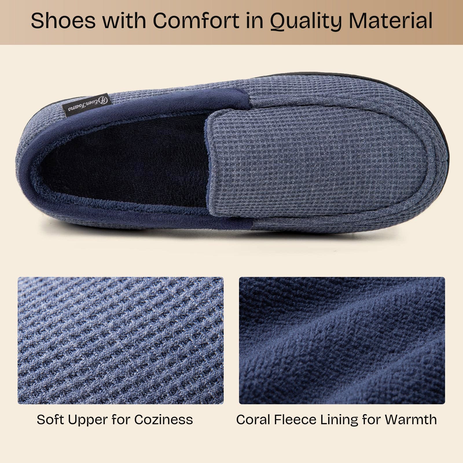 Men's Comfort Memory Foam Moccasin Slippers