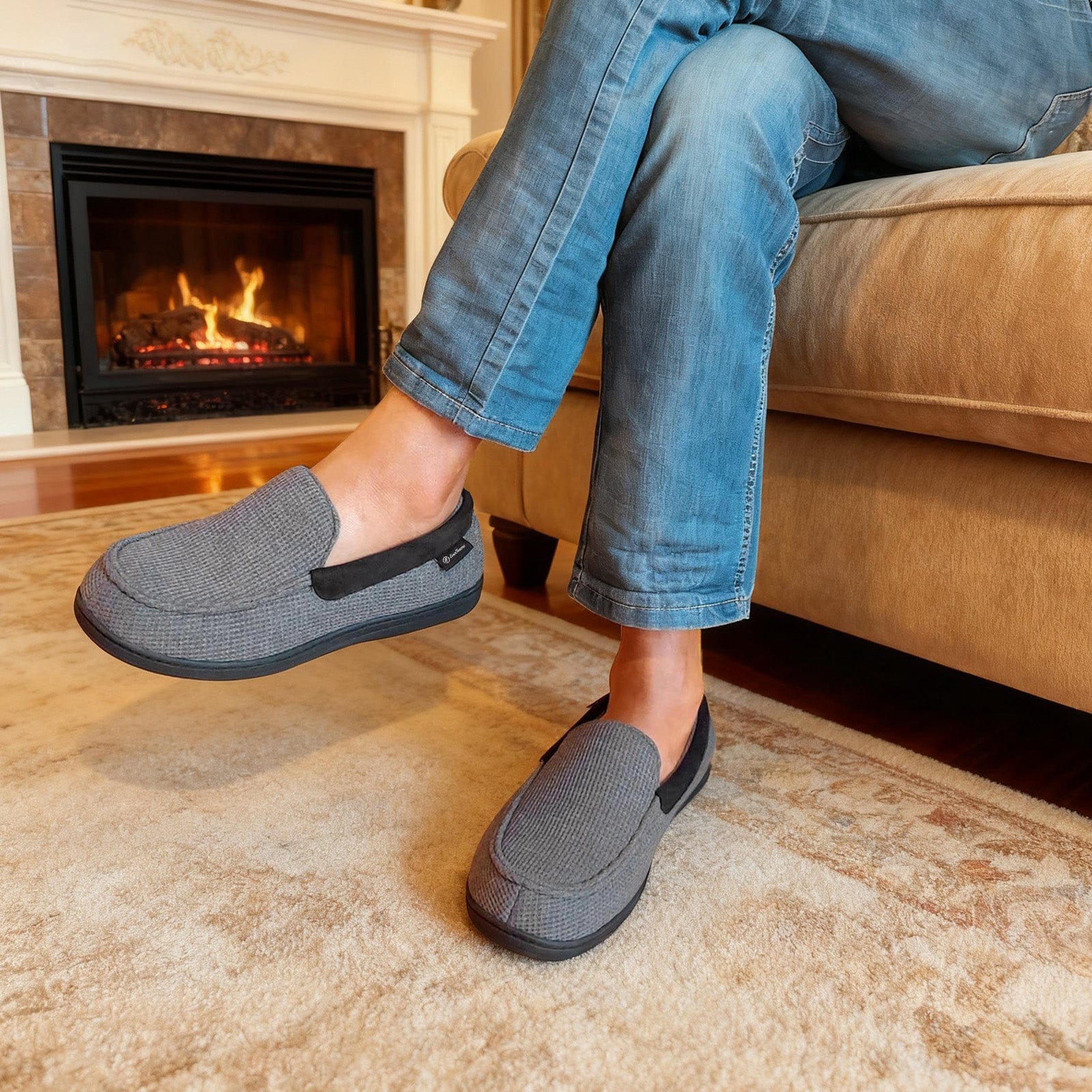 Men's Comfort Memory Foam Moccasin Slippers