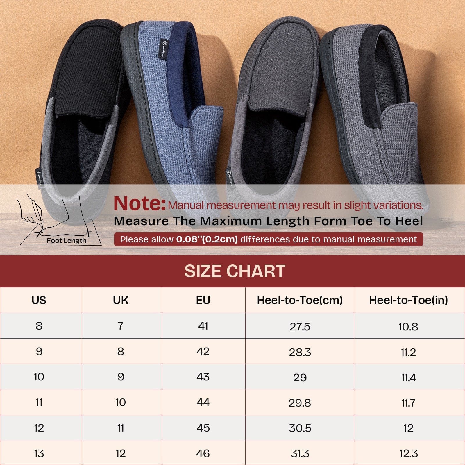 Men's Comfort Memory Foam Moccasin Slippers