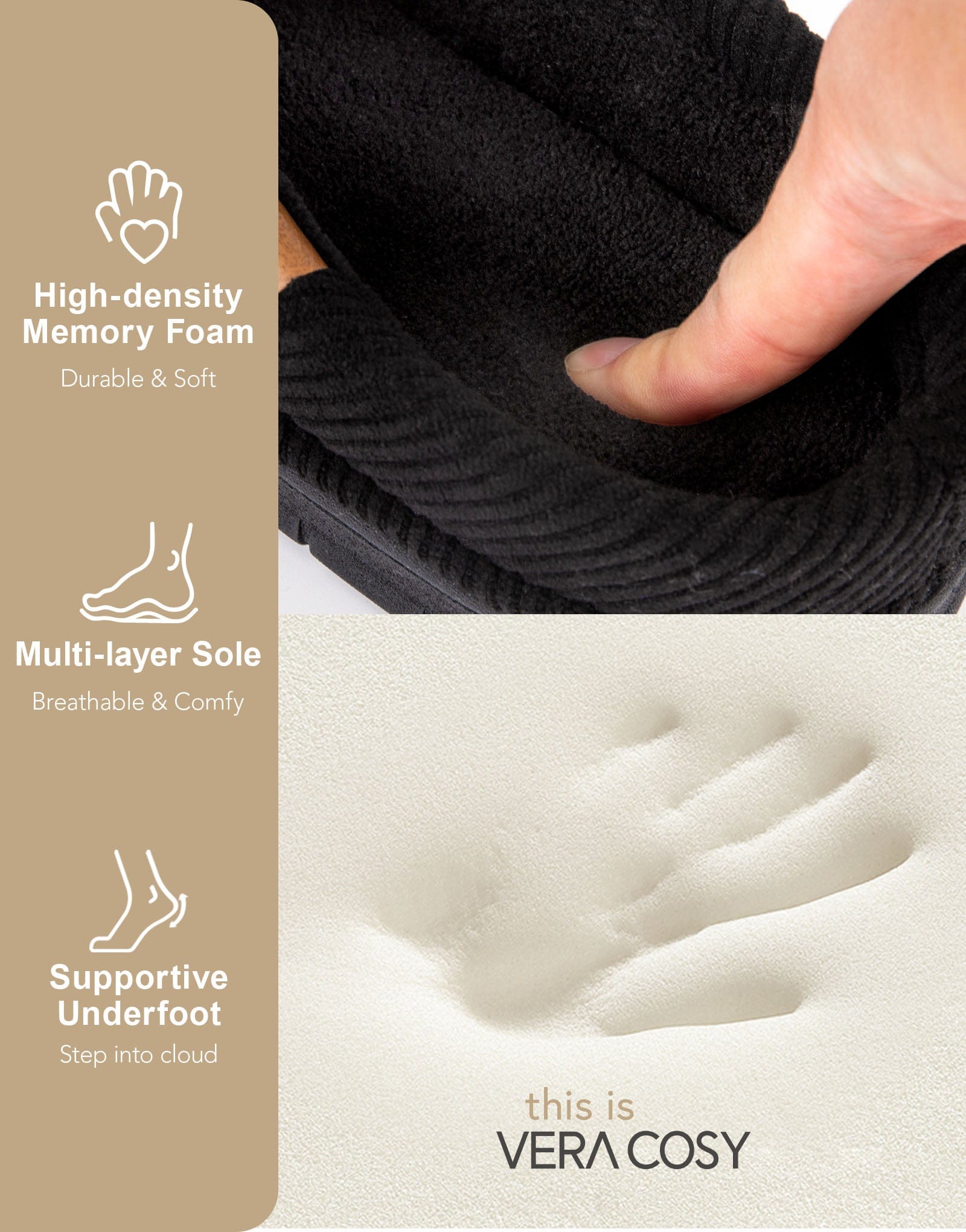 Men's Moccasin Slippers Comfy Soft Durable Slip-on Indoor Memory Foam House Shoes