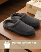 Men's Moccasin Slippers Comfy Soft Durable Slip-on Indoor Memory Foam House Shoes