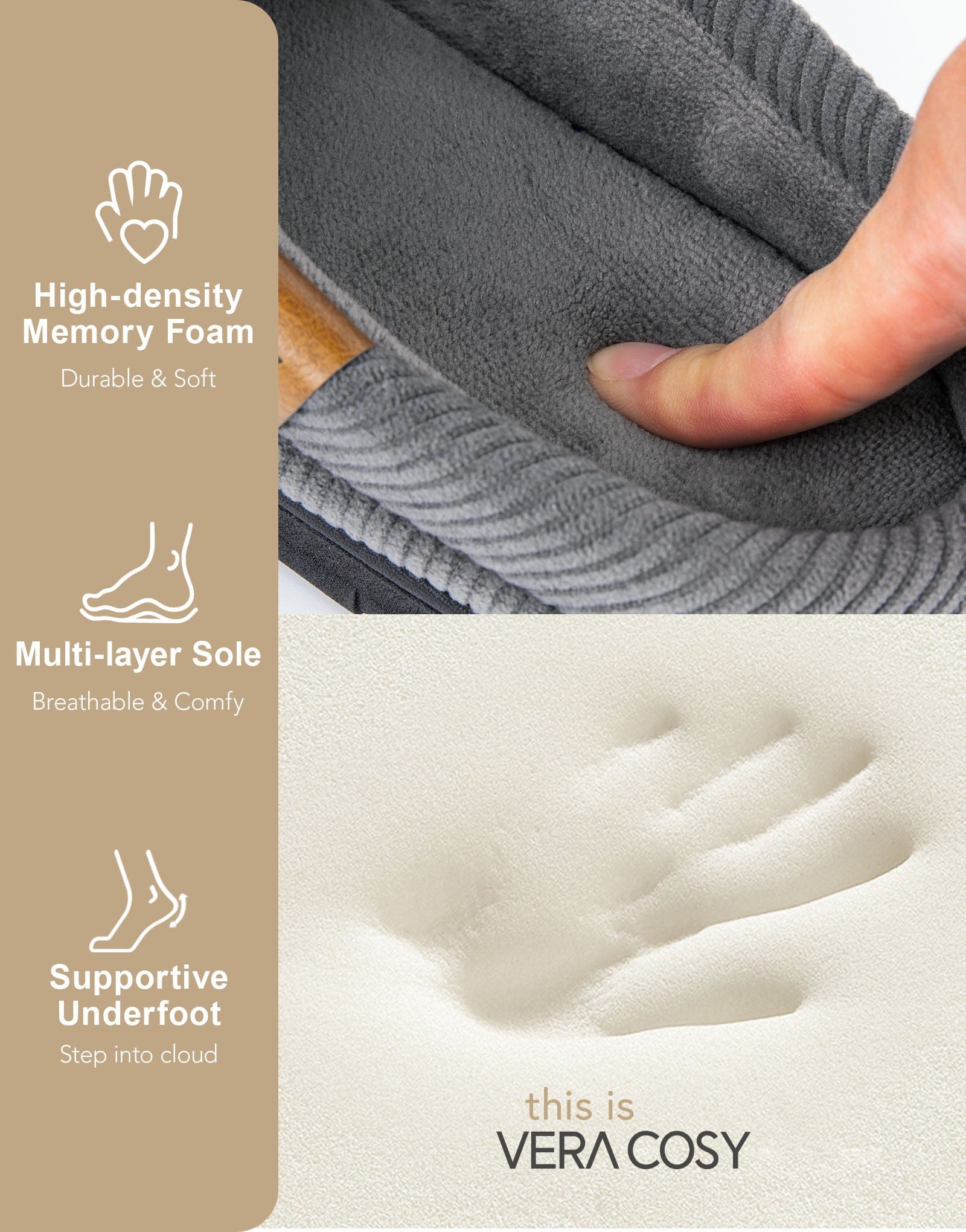 Men's Moccasin Slippers Comfy Soft Durable Slip-on Indoor Memory Foam House Shoes