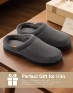 Men's Moccasin Slippers Comfy Soft Durable Slip-on Indoor Memory Foam House Shoes