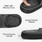 Men's Open-Toe Slide Slippers Memory Foam House Shoes