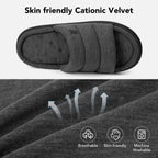 Men's Open-Toe Slide Slippers Memory Foam House Shoes