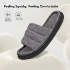 Men's Open-Toe Slide Slippers Memory Foam House Shoes