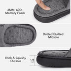 Men's Open-Toe Slide Slippers Memory Foam House Shoes