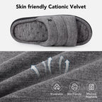 Men's Open-Toe Slide Slippers Memory Foam House Shoes