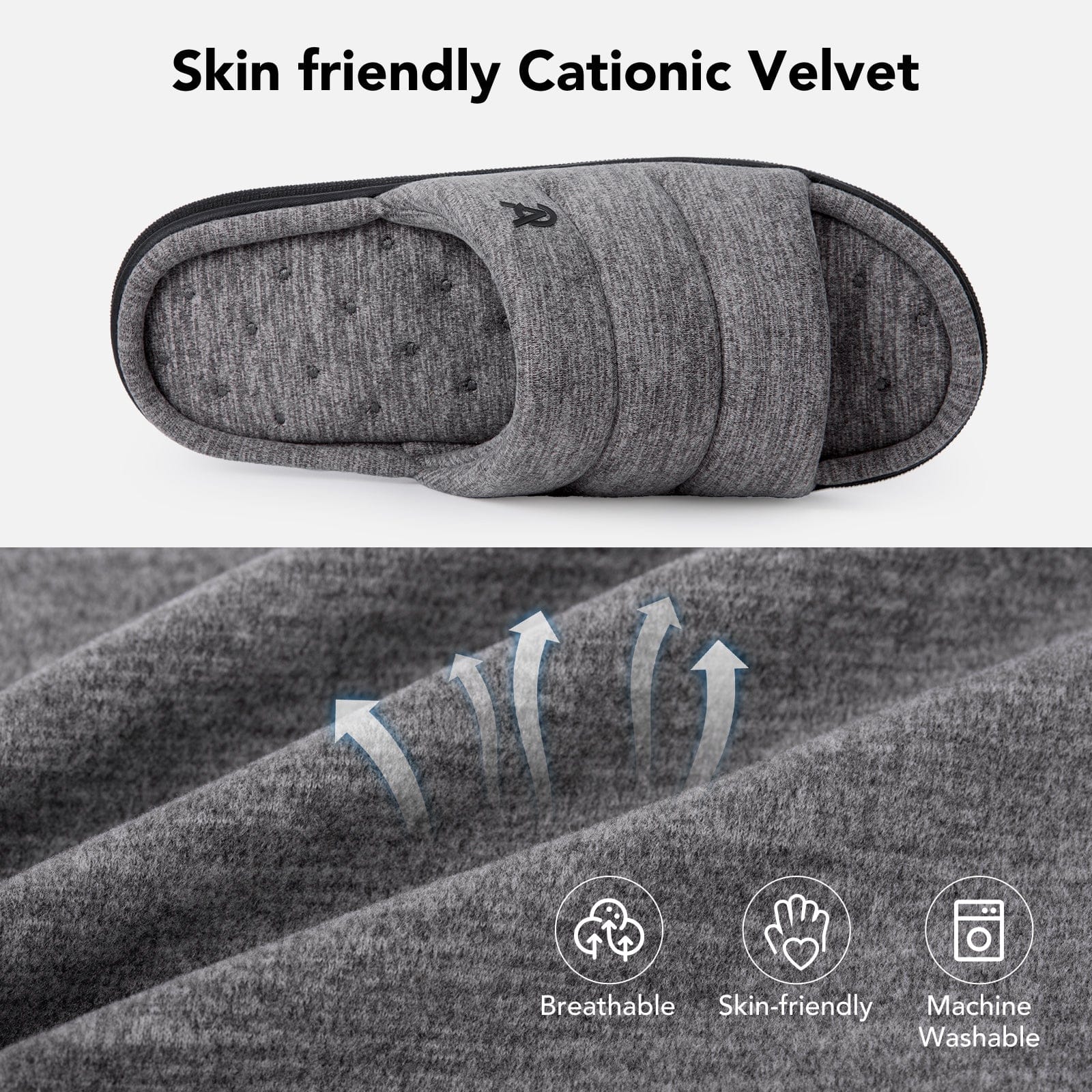 Men's Open-Toe Slide Slippers Memory Foam House Shoes