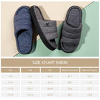 Men's Open-Toe Slide Slippers Memory Foam House Shoes