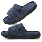 Men's Open-Toe Slide Slippers Memory Foam House Shoes