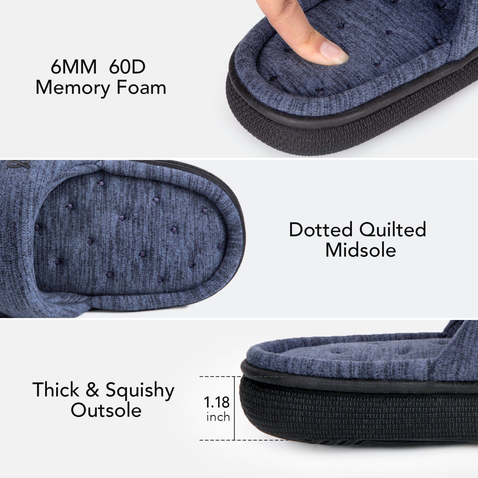 Men's Open-Toe Slide Slippers Memory Foam House Shoes