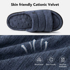 Men's Open-Toe Slide Slippers Memory Foam House Shoes