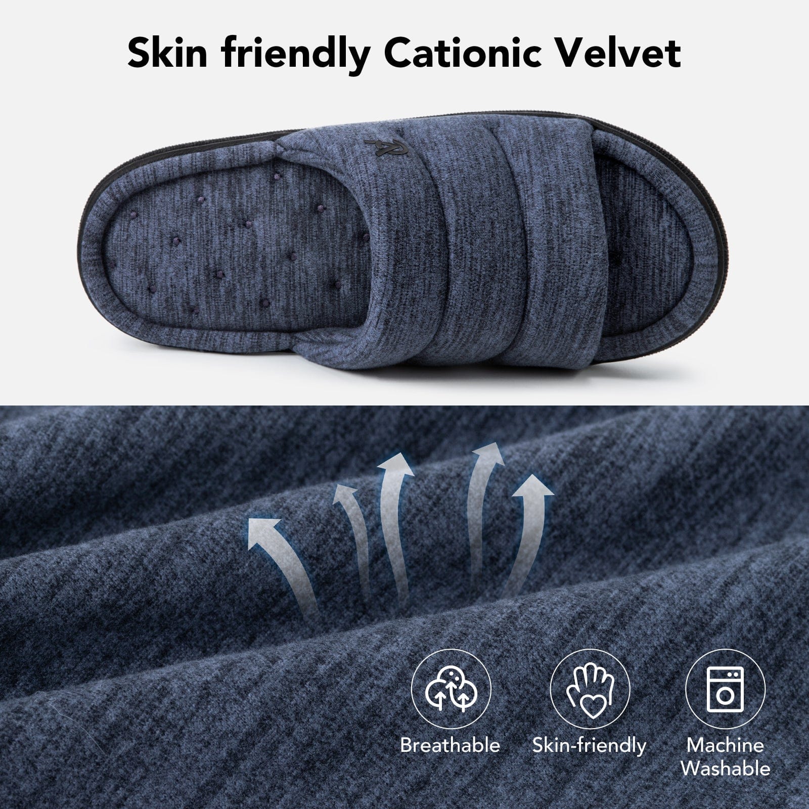 Men's Open-Toe Slide Slippers Memory Foam House Shoes