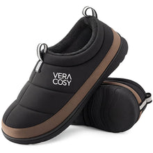 Men's Quilted Slippers with Elastic Gore and Anti Skid Outsole for Outdoor