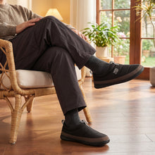 Men's Quilted Slippers with Elastic Gore and Anti Skid Outsole for Outdoor