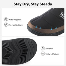 Men's Quilted Slippers with Elastic Gore and Anti Skid Outsole for Outdoor