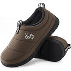 Men's Quilted Slippers with Elastic Gore and Anti Skid Outsole for Outdoor