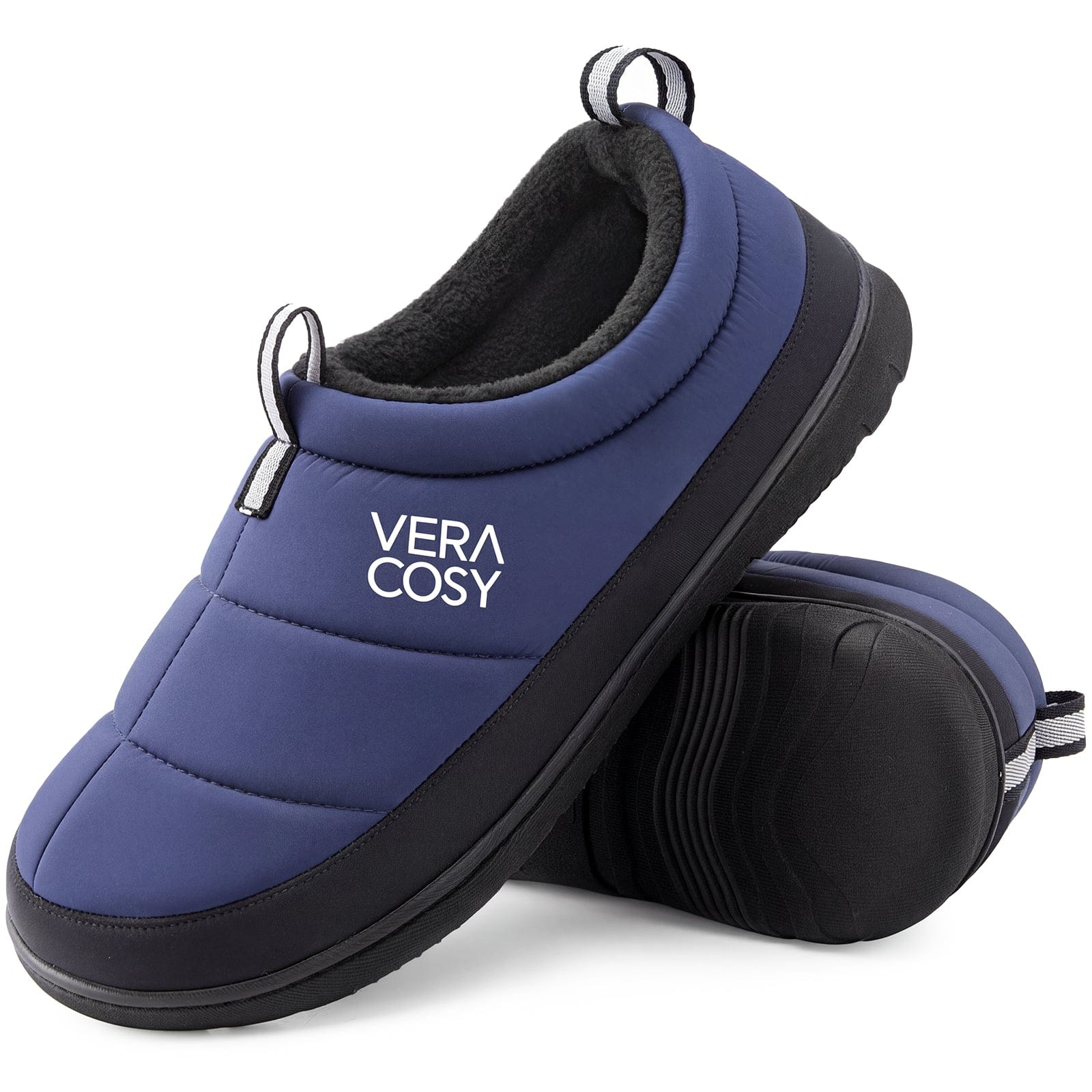 Men's Quilted Slippers with Elastic Gore and Anti Skid Outsole for Outdoor