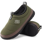 Men's Quilted Slippers with Elastic Gore and Anti Skid Outsole for Outdoor