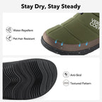 Men's Quilted Slippers with Elastic Gore and Anti Skid Outsole for Outdoor