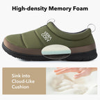 Men's Quilted Slippers with Elastic Gore and Anti Skid Outsole for Outdoor