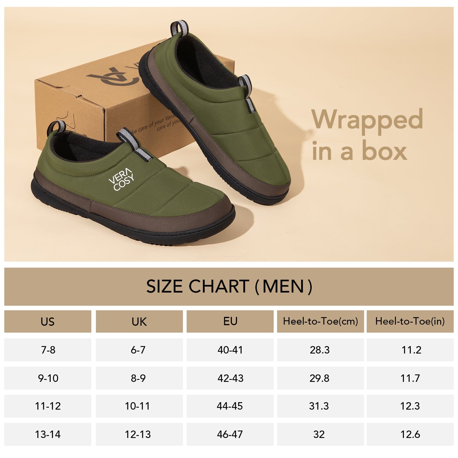 Men's Quilted Slippers with Elastic Gore and Anti Skid Outsole for Outdoor