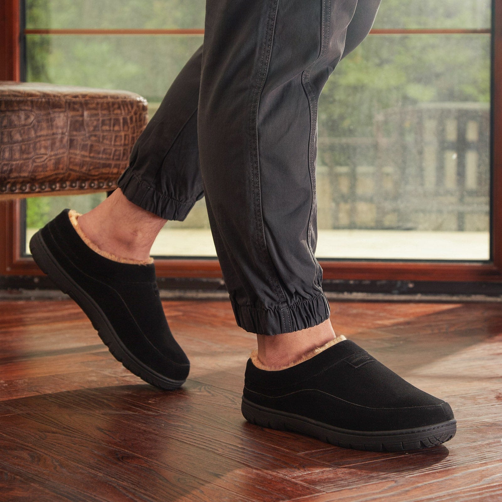 Men's Moccasin Slippers Soft Warm Non-slip Memory Foam Indoor House Shoes