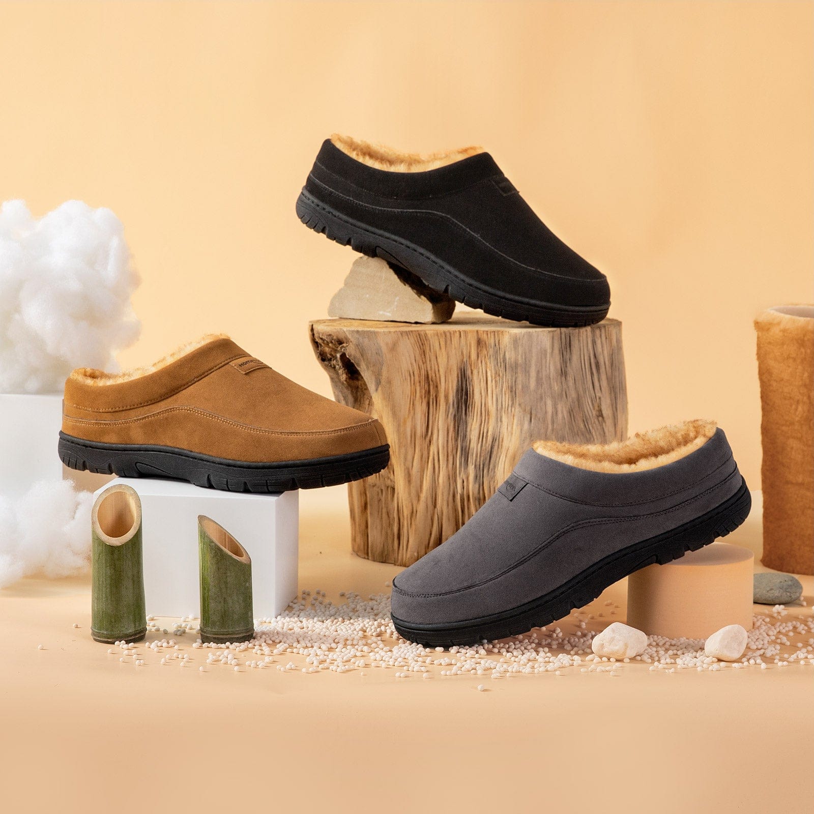 Men's Moccasin Slippers Soft Warm Non-slip Memory Foam Indoor House Shoes