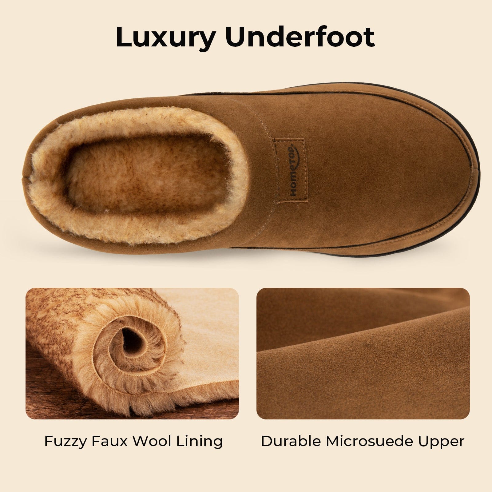Men's Moccasin Slippers Soft Warm Non-slip Memory Foam Indoor House Shoes