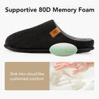 Men's Cosy Slip-on Slippers Corduroy Memory Foam Indoor House Shoes