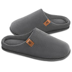 Men's Cosy Slip-on Slippers Corduroy Memory Foam Indoor House Shoes