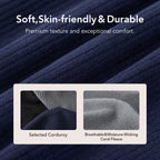 Men's Cosy Slip-on Slippers Corduroy Memory Foam Indoor House Shoes