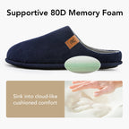 Men's Cosy Slip-on Slippers Corduroy Memory Foam Indoor House Shoes