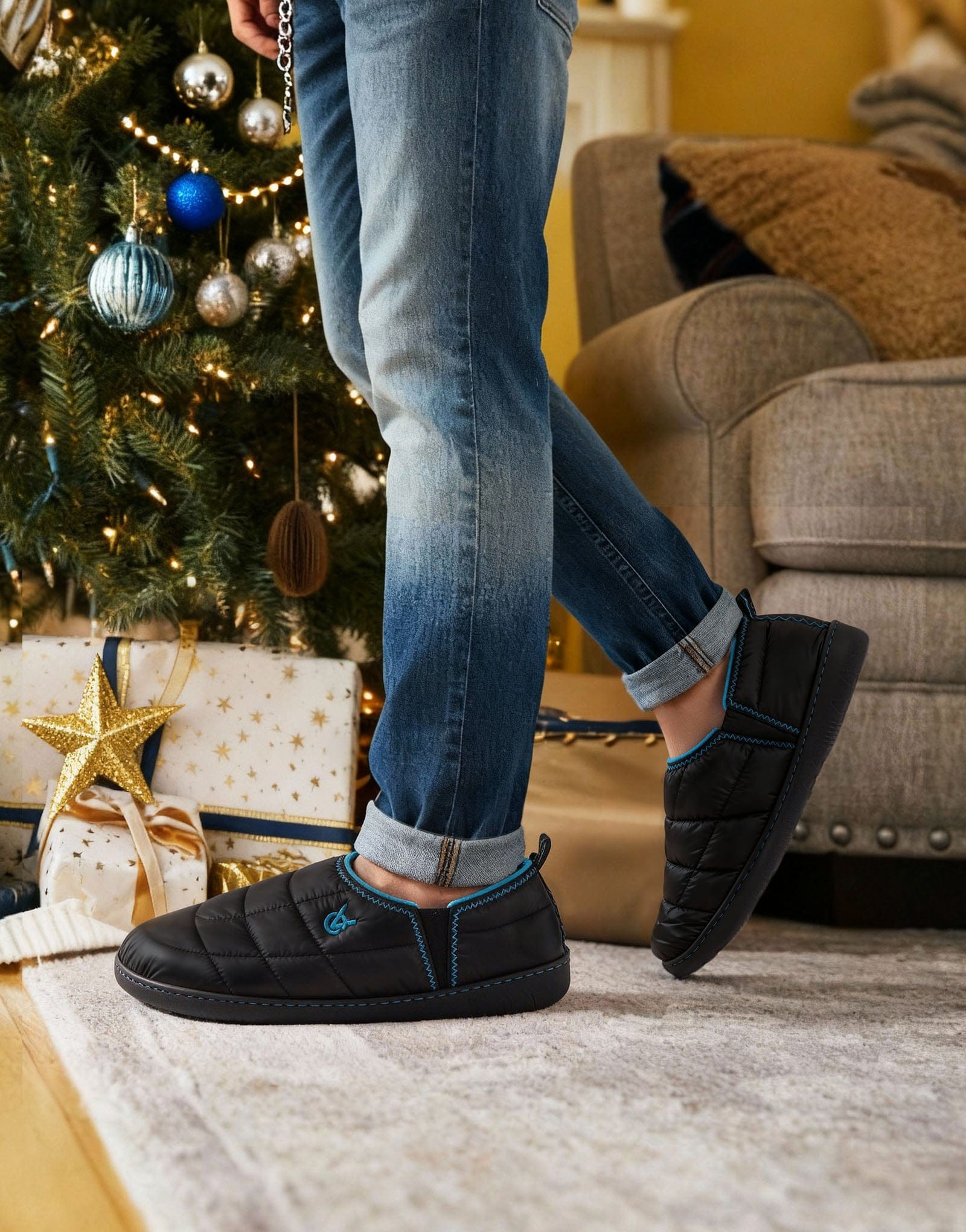 Men's Quilted Slippers