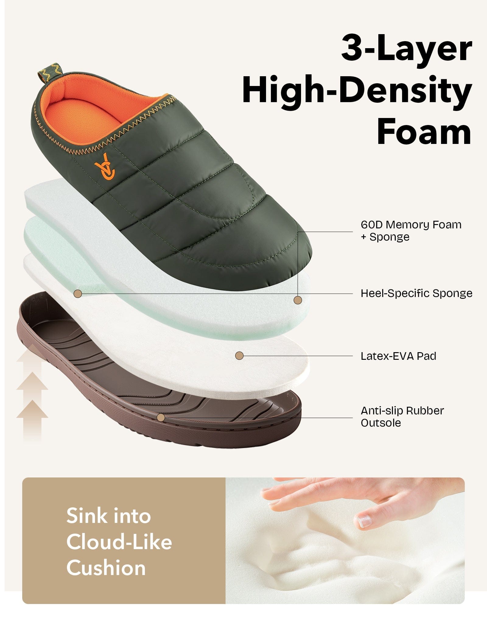 Men's Quilted Slip on Slippers