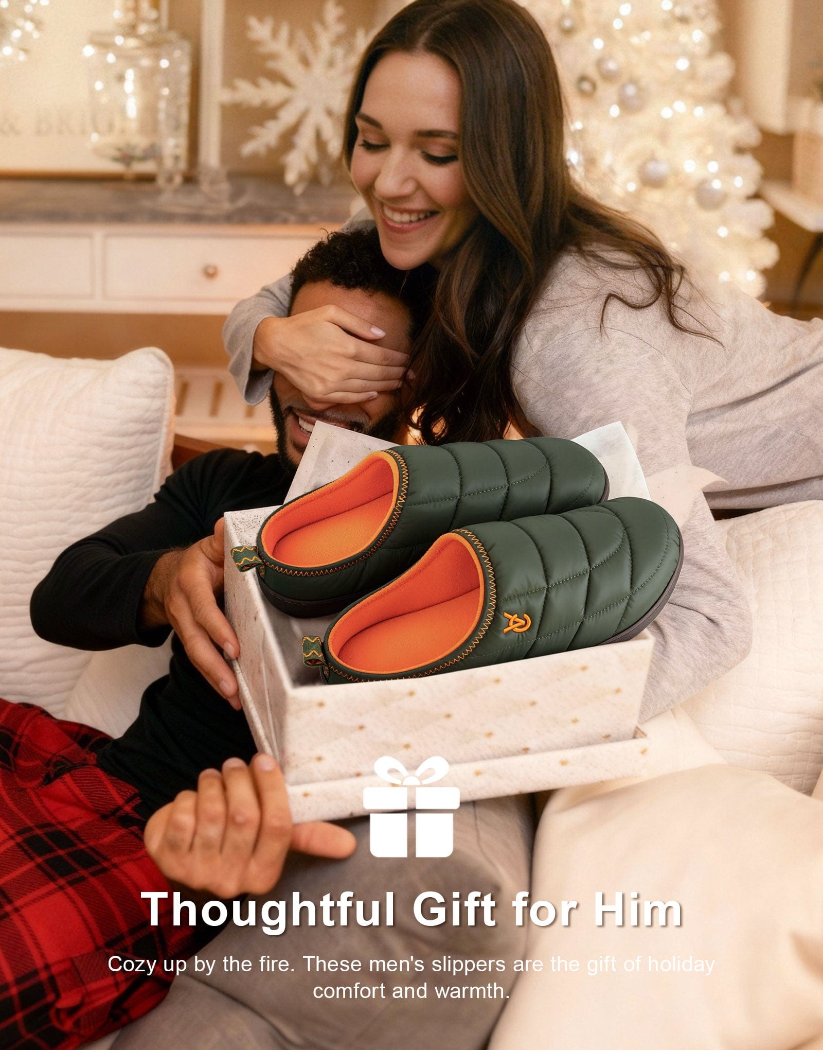 Men's Quilted Slip on Slippers