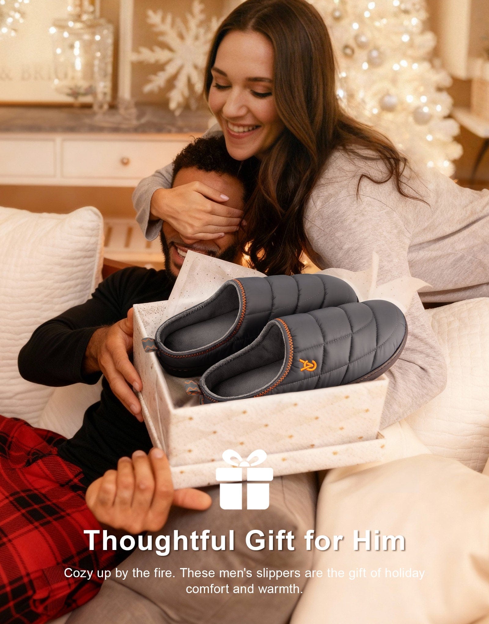 Men's Quilted Slip on Slippers