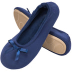 Women's Terry Cloth Satin Ballerina Slippers