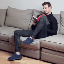 Men's Warm Quilted Memory Foam Ankle Mule Slippers