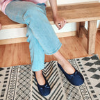 Women's Terry Cloth Satin Ballerina Slippers