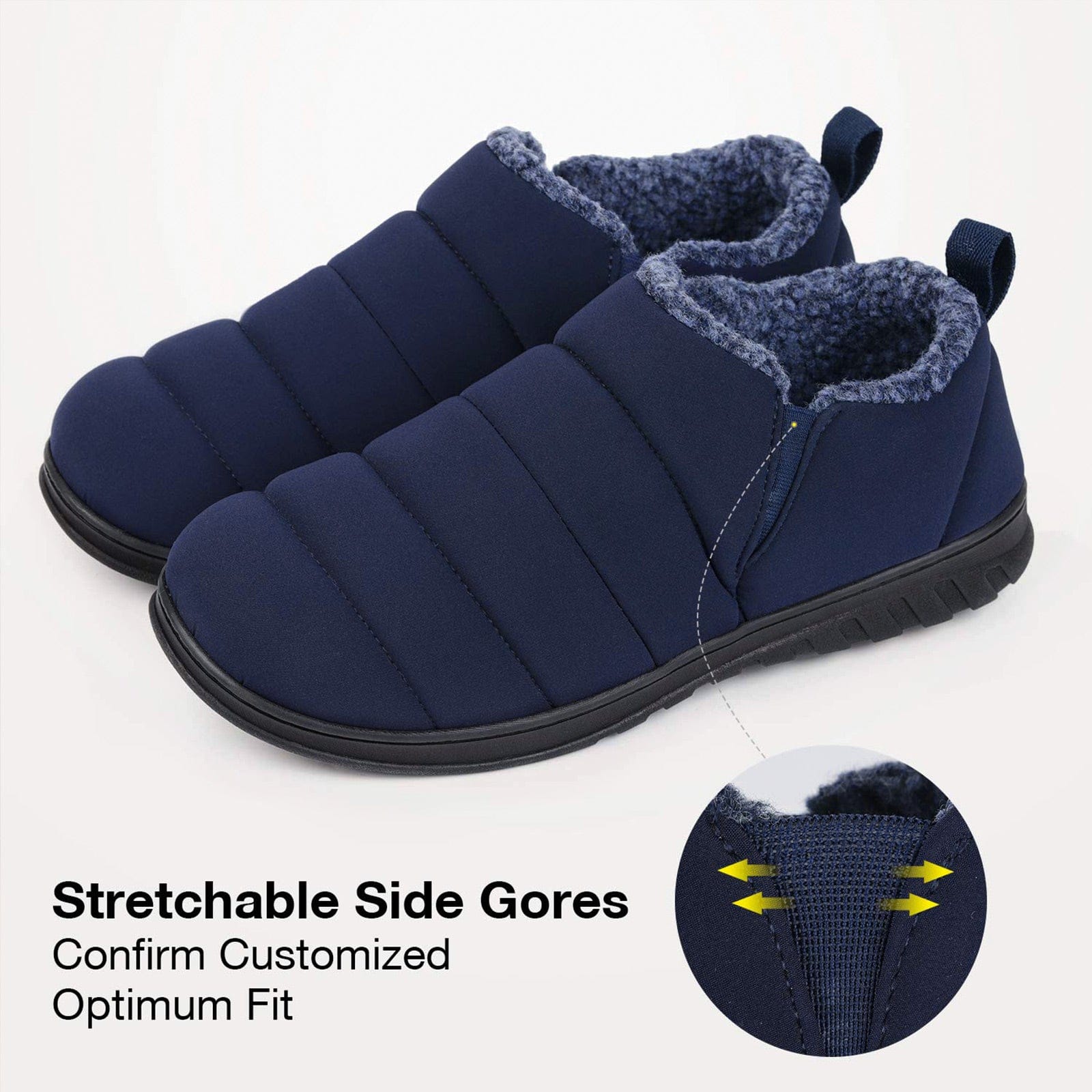 Men's Warm Quilted Memory Foam Ankle Mule Slippers