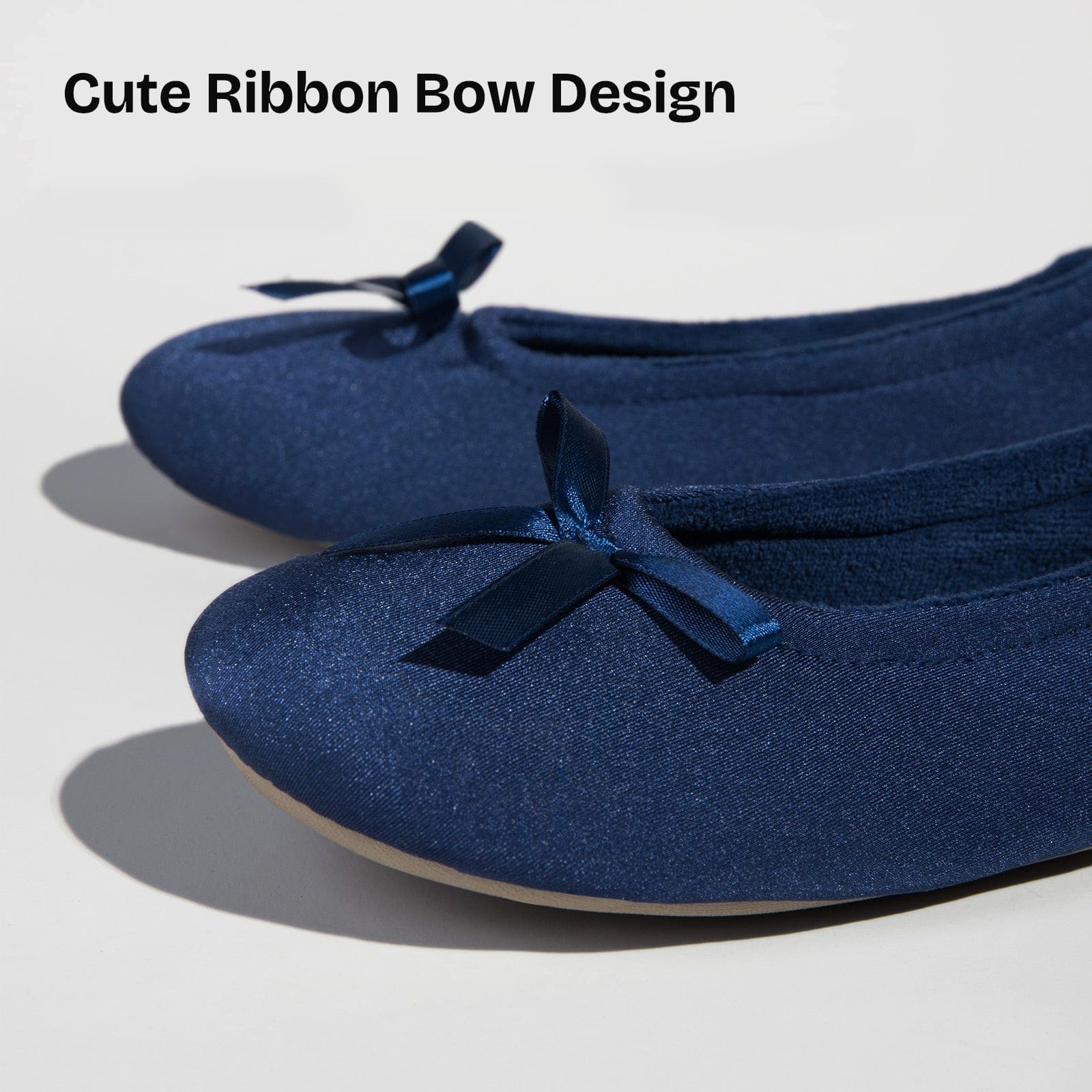 Women's Terry Cloth Satin Ballerina Slippers