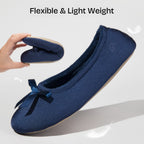 Women's Terry Cloth Satin Ballerina Slippers