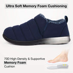 Men's Warm Quilted Memory Foam Ankle Mule Slippers