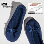 Women's Terry Cloth Satin Ballerina Slippers