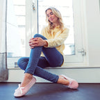 Women's Terry Cloth Satin Ballerina Slippers