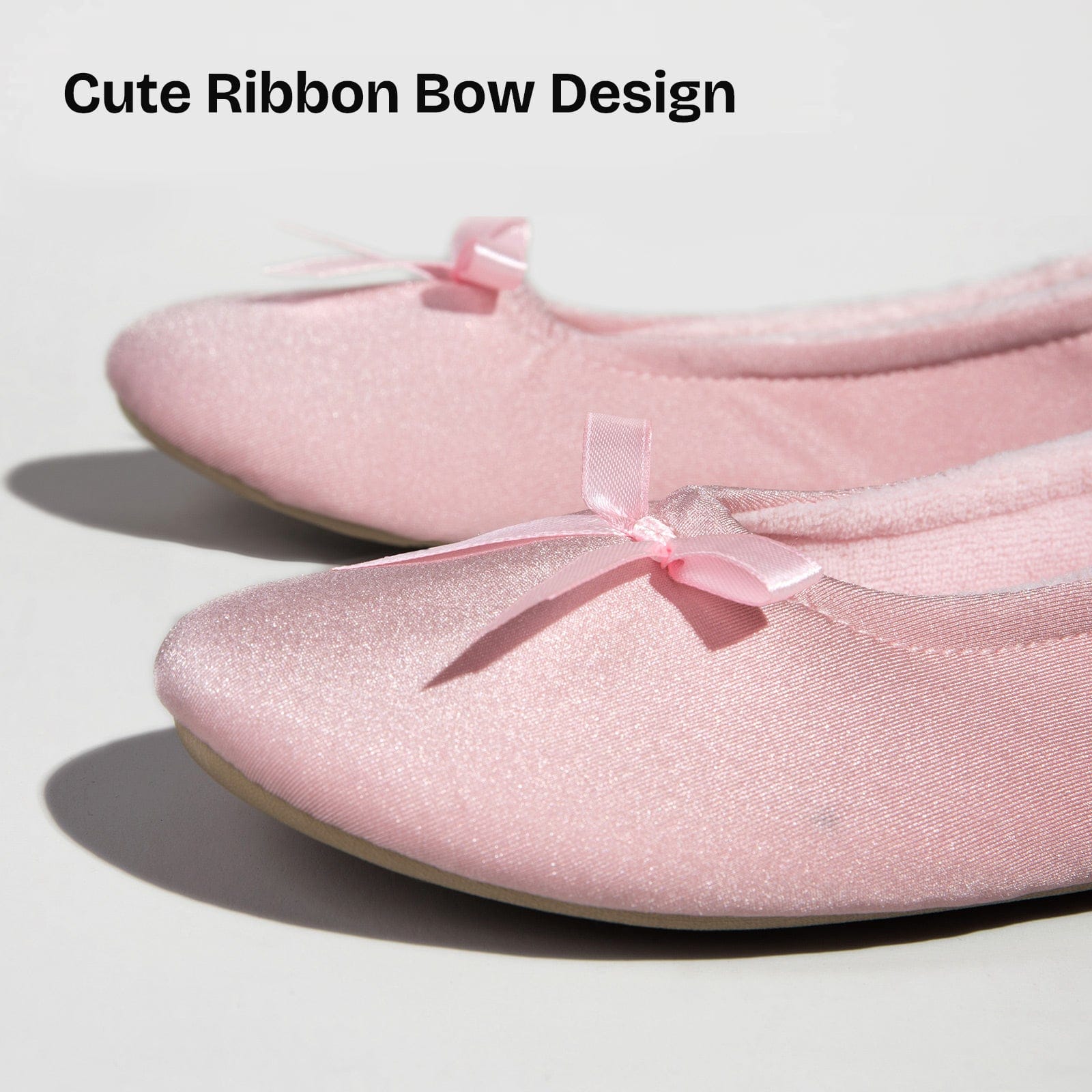 Women's Terry Cloth Satin Ballerina Slippers